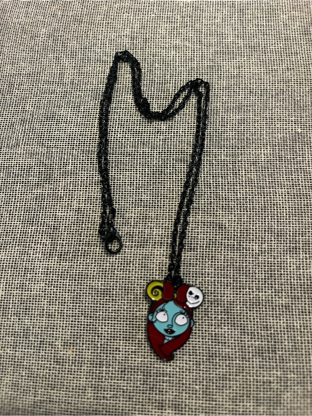Nightmare Before Christmas Black Chain Necklace with Sally Pendant